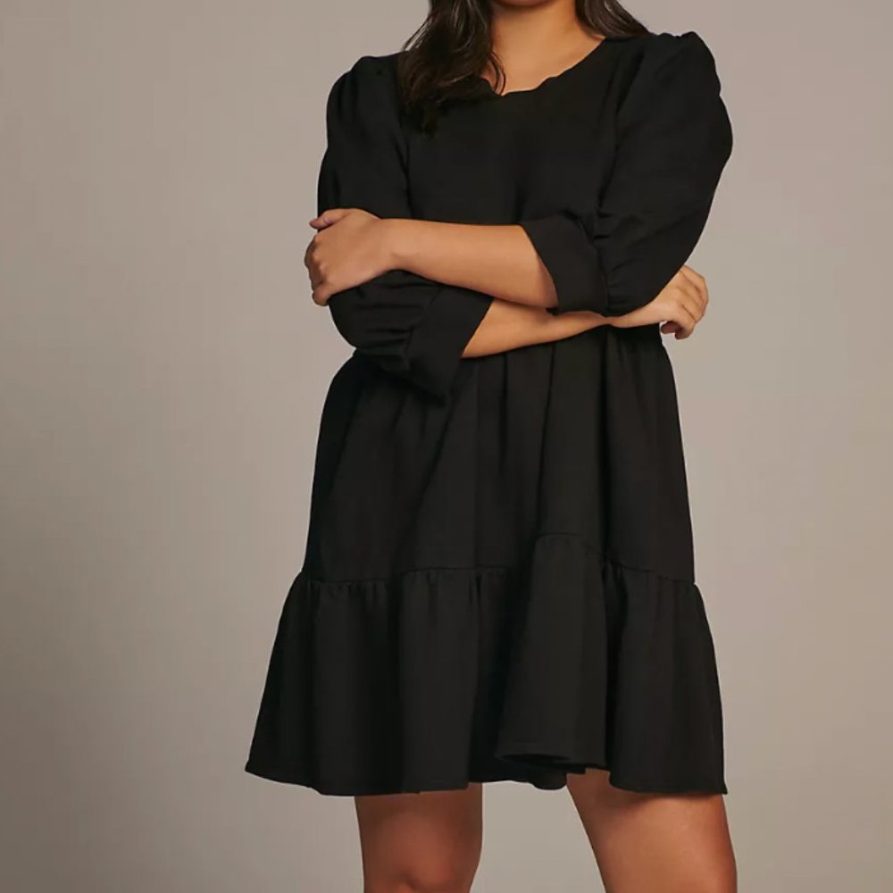 Anthropologie T.La Savannah Puff-Sleeved Mini Dress
